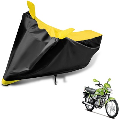 MOCKHE Two Wheeler Cover for Hero(HF Deluxe Eco, Black, Yellow)