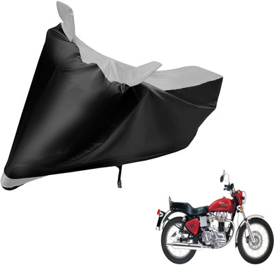 Auto Hub Two Wheeler Cover for Royal Enfield(Electra 4S, Black, Silver)