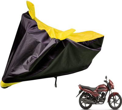 Auto Hub Two Wheeler Cover for Honda(Dream Yuga, Black, Yellow)