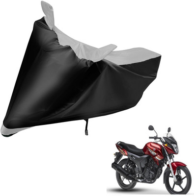 Auto Hub Two Wheeler Cover for Yamaha(SZ X, Black, Silver)