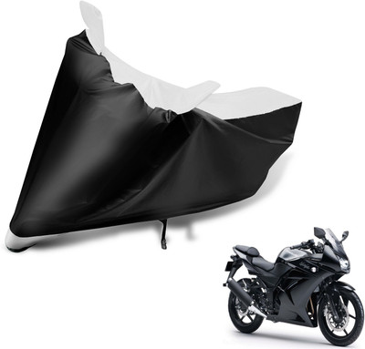 MOCKHE Two Wheeler Cover for Kawasaki(Ninja 250, Black, White)