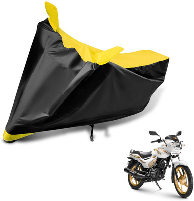 Auto Hub Two Wheeler Cover for TVS(Star City Plus, Black, Yellow)
