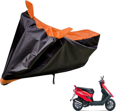 Auto Hub Two Wheeler Cover for Bajaj(Black, Orange)