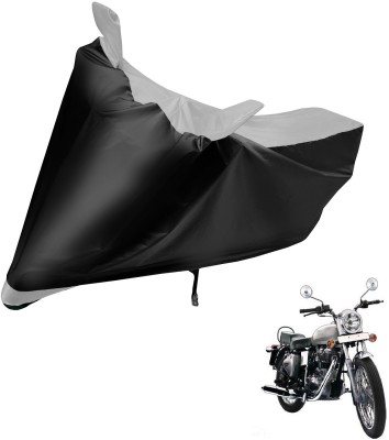 Auto Hub Two Wheeler Cover for Royal Enfield(Bullet 350, Black, Silver)