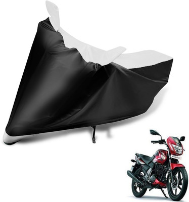 Auto Hub Two Wheeler Cover for TVS(Flame SR125, Black, White)