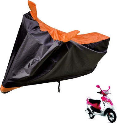 Auto Hub Two Wheeler Cover for TVS(Scooty Pep+, Black, Orange)
