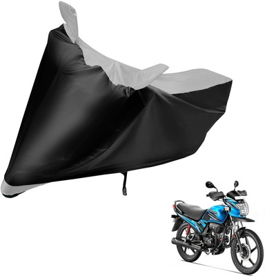 MOCKHE Two Wheeler Cover for Hero(Passion Pro, Black, Silver)