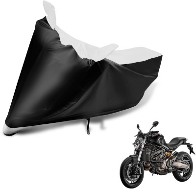 MOCKHE Two Wheeler Cover for Ducati(Monster 821, Black, White)