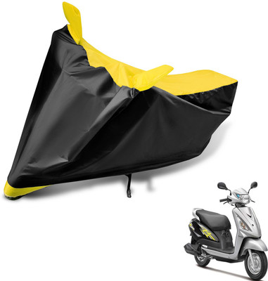 MOCKHE Two Wheeler Cover for Suzuki(Swish, Black, Yellow)