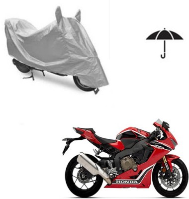 SRENTERPRISES Waterproof Two Wheeler Cover for Honda(CBR 1000RR, Silver)