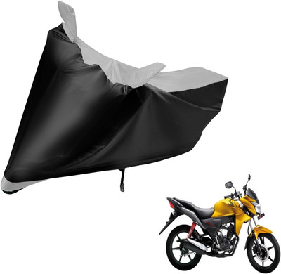 Auto Hub Two Wheeler Cover for Honda(CB Twister, Black, Silver)