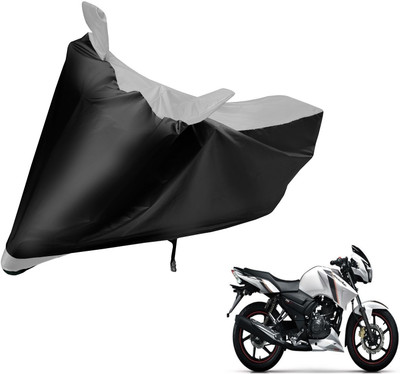 Auto Hub Two Wheeler Cover for TVS(Apache RTR 180, Black, Silver)