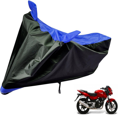 Auto Hub Two Wheeler Cover for Bajaj(Pulsar 200 NS DTS-i, Black, Blue)