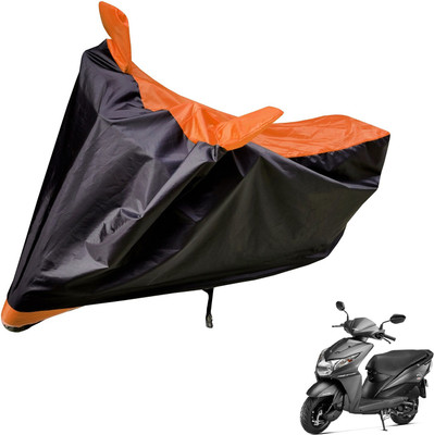 Auto Hub Two Wheeler Cover for Honda(Dio, Black, Orange)