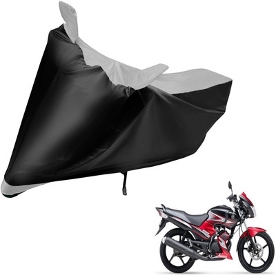MOCKHE Two Wheeler Cover for Yamaha(SS 125, Black, Silver)
