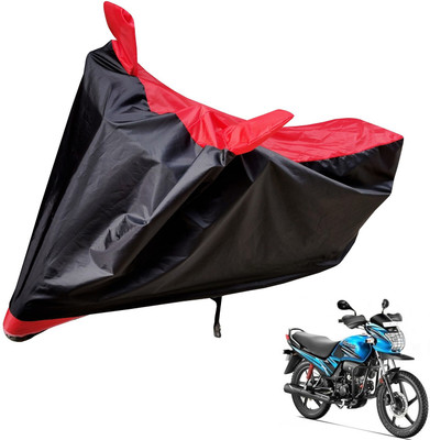 Auto Hub Two Wheeler Cover for Hero(Passion Pro, Black, Red)