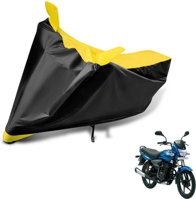 MOCKHE Two Wheeler Cover for Bajaj(Platina 125, Black, Yellow)