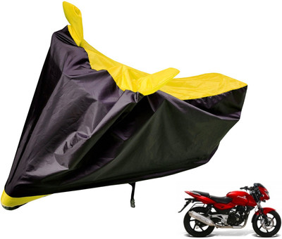 Auto Hub Two Wheeler Cover for Bajaj(Pulsar 200 NS DTS-i, Black, Yellow)