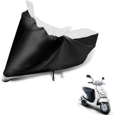 MOCKHE Two Wheeler Cover for Mahindra(Duro 125, Black, White)