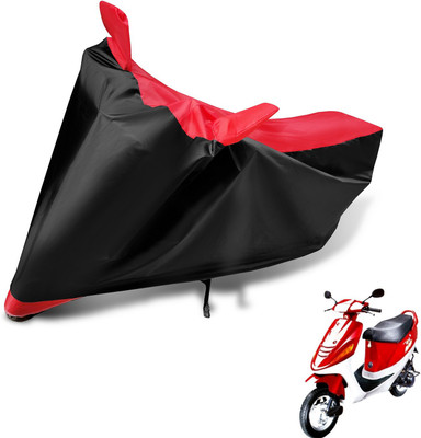 Auto Hub Two Wheeler Cover for Kinetic(Zing, Black, Red)