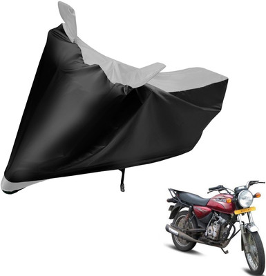 Auto Hub Two Wheeler Cover for Bajaj(Boxer AT, Black, Silver)