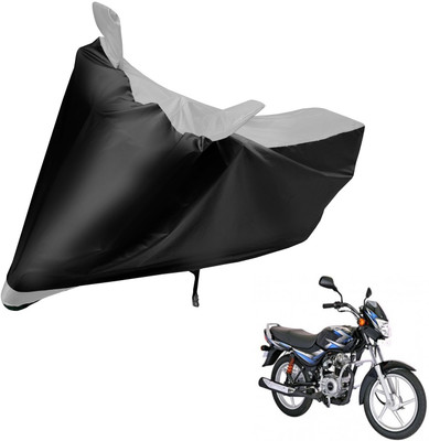 Auto Hub Two Wheeler Cover for Bajaj(CT100, Black, Silver)