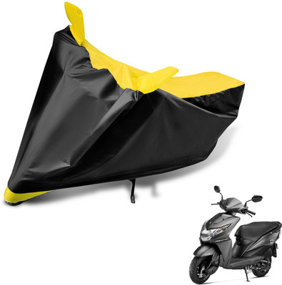 MOCKHE Two Wheeler Cover for Honda(Dio, Black, Yellow)