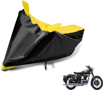 MOCKHE Two Wheeler Cover for Royal Enfield(Battle Green, Black, Yellow)