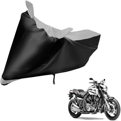 Auto Hub Two Wheeler Cover for Yamaha(VMAX, Black, Silver)