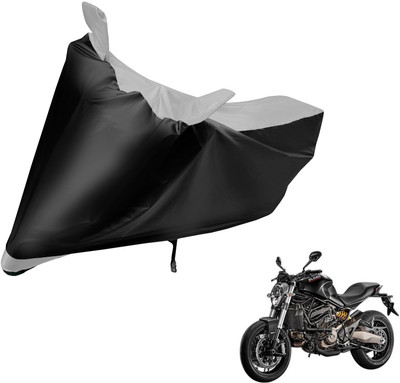 MOCKHE Two Wheeler Cover for Ducati(Monster 821, Black, Silver)