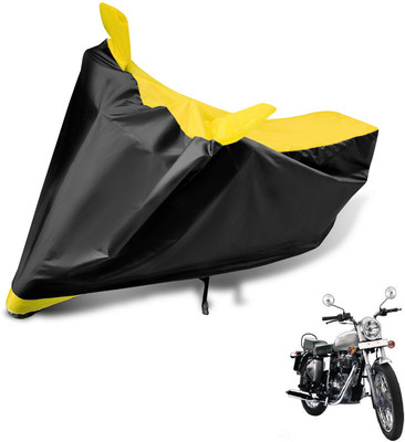 Auto Hub Two Wheeler Cover for Royal Enfield(Bullet 350, Black, Yellow)