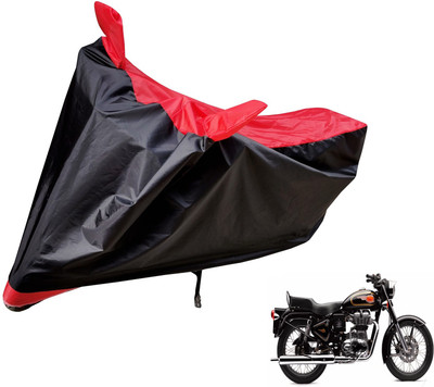 Auto Hub Two Wheeler Cover for Royal Enfield(500, Black, Red)