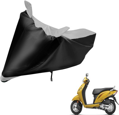 Auto Hub Two Wheeler Cover for Honda(Activa i, Black, Silver)