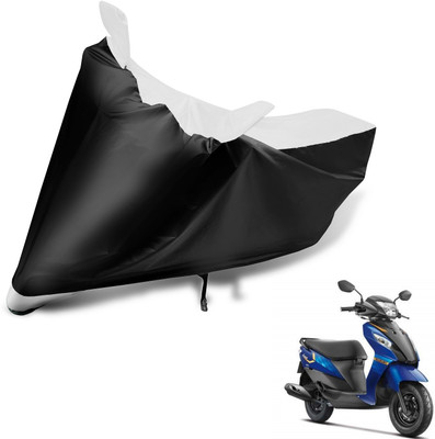 Auto Hub Two Wheeler Cover for Suzuki(Let's, Black, White)