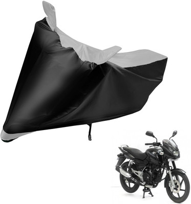 Auto Hub Two Wheeler Cover for Bajaj(Pulsar, Black, Silver)