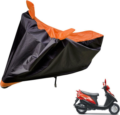 Auto Hub Two Wheeler Cover for Mahindra(Flyte, Black, Orange)