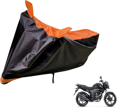 Auto Hub Two Wheeler Cover for Honda(CB Trigger, Black, Orange)
