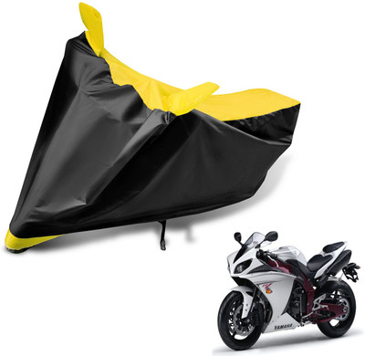 Auto Hub Two Wheeler Cover for Yamaha(Black, Yellow)