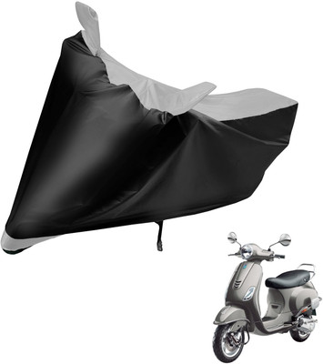 Auto Hub Two Wheeler Cover for Vespa(Vespa VXL 125, Black, Silver)