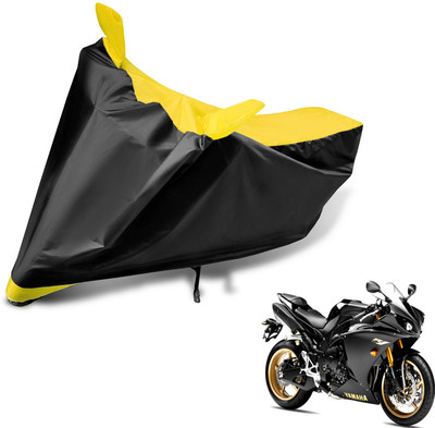 Auto Hub Two Wheeler Cover for Yamaha(YZF R1, Black, Yellow)