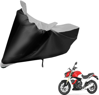 MOCKHE Two Wheeler Cover for Mahindra(Mojo, Black, Silver)