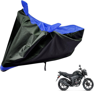 Auto Hub Two Wheeler Cover for Honda(CB Trigger, Black, Blue)