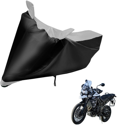 Auto Hub Two Wheeler Cover for Triumph(Tiger 800 XCA, Black, Silver)