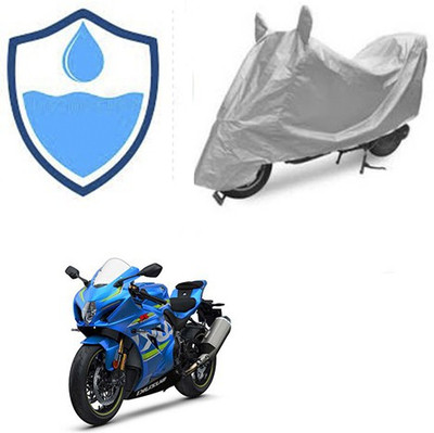 RPSENTTERPR Waterproof Two Wheeler Cover for Suzuki(GSX, Silver)