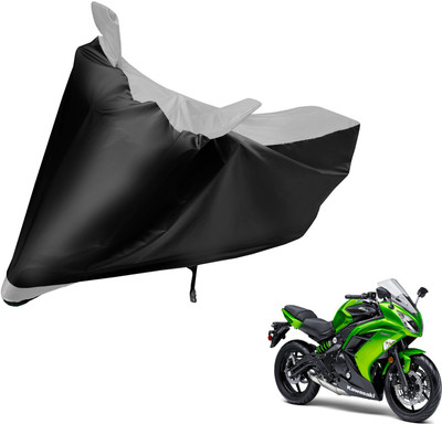MOCKHE Two Wheeler Cover for Kawasaki(Ninja 650, Black, Silver)