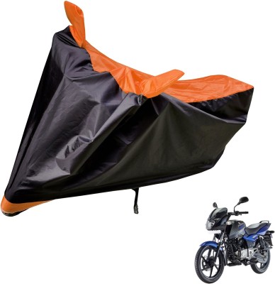 Auto Hub Two Wheeler Cover for Bajaj(Pulsar 150 DTS-i, Black, Orange)