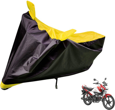 Auto Hub Two Wheeler Cover for Hero(Splendor I Smart, Black, Yellow)