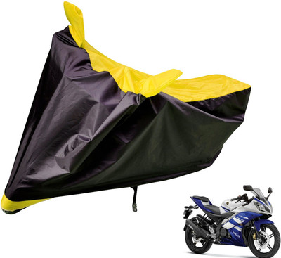 Auto Hub Two Wheeler Cover for Yamaha(R15, Black, Yellow)