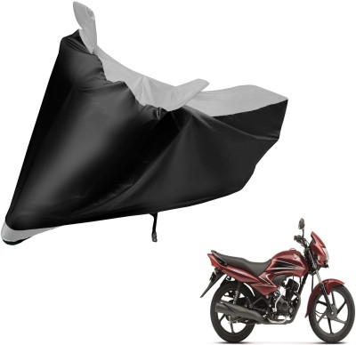 Auto Hub Two Wheeler Cover for Honda(Dream Yuga, Black, Silver)