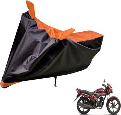 Auto Hub Two Wheeler Cover for Honda(Dream Yuga, Black, Orange)